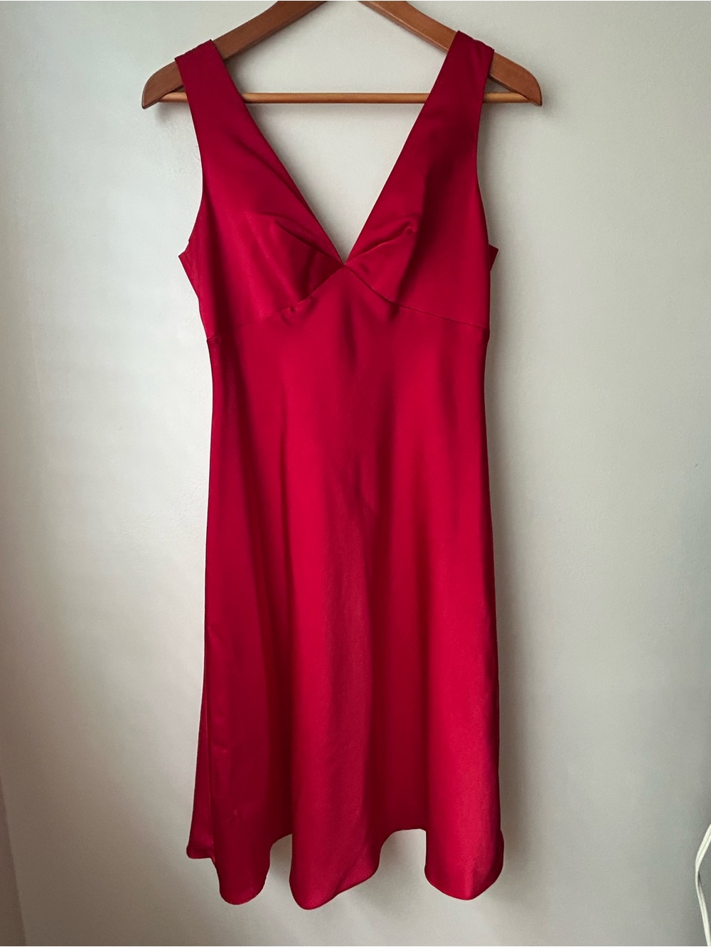 Calvin Klein Red V-Neck Midi Dress